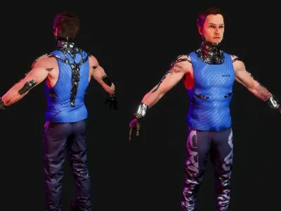 cyberpunk male A  Low-poly 3D model