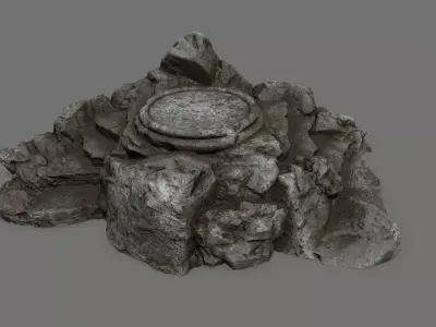 Ladder Ruin Low-poly 3D model 8