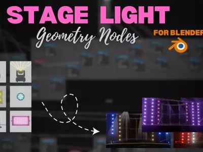 Stage Lighting - Geometry Nodes for Blender 3D model