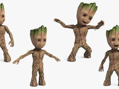  Little Groot Poses Collection 