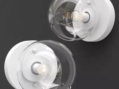 Betaa light bulb and wooden wall lamp 3D model