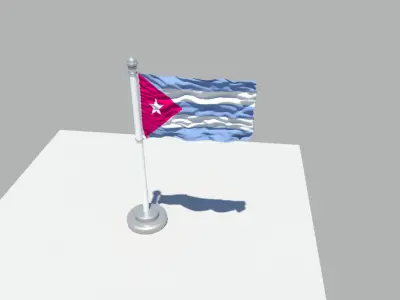 Cuba flag 3D model