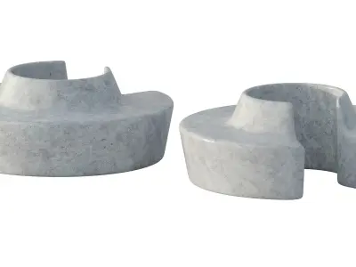 Concrete Benches Pack 3D model