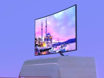 Curved TV Low-poly 3D model