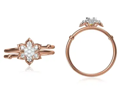 Light Weight Wedding Engagement Women Ring STL JCD Details 3D print model 19