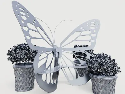 Butterfly bench  3D model