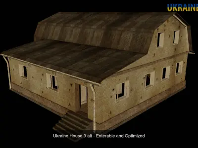 Ukraine House Pack - Enterable and Optimized lowpoly 3d models