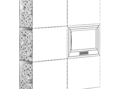Large Metal Fireplace 3D model
