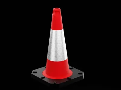 Short Street Cone Low-poly 3D model