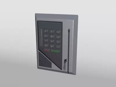 Security Keypad with Magnetic Stripe Card Reader Low-poly 3D model