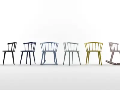 Billiani W collection wooden bench in light 3D model