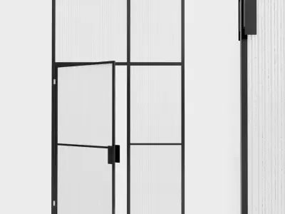 Glass partition door 97 Low-poly 3D model