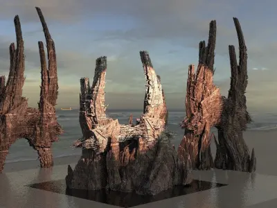 Alien Monolith Shard Archways  3D model