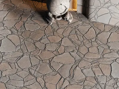 No11 Slate Floor Stone - PBR - 4K - PNG - Seamless Low-poly 3D model