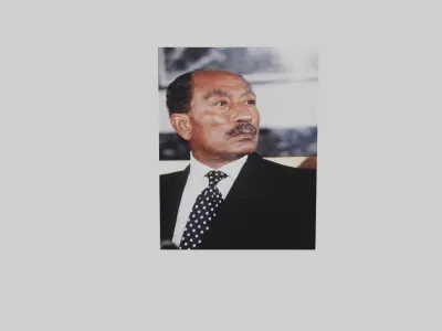 Anwar Sadat portrait  Low-poly 3D model