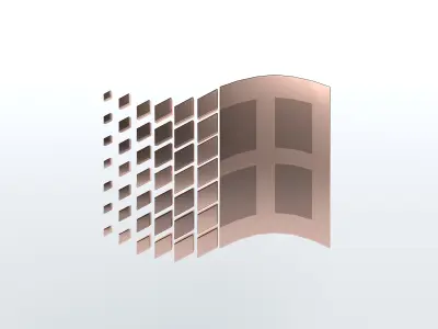 Windows 95 Logo v1 009 Free low-poly 3D model