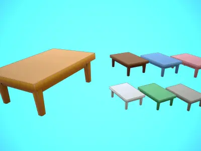TABLE 02 FURNITURE CARTOON STYLIZED Low-poly 3D model