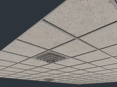 Modular Office Ceiling and Vent Low-poly 3D model