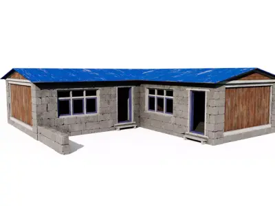 Mountain Lodge Low-poly 3D model