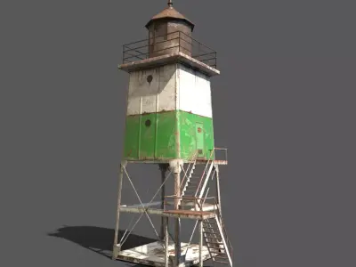 Old Metal Lighthouse Low-poly 3D model