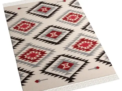 Hand Woven Kilim Zohra Beige By Benuta 3D model