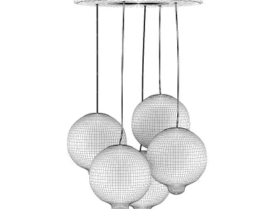 Colored Glass Ceiling Lamp 3D model