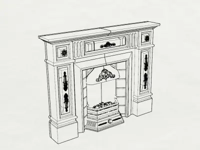 Dolls House Miniature Victorian Fireplace 12th Scale 3D print model purchase