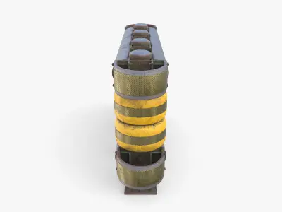 Tileable rolling barrier v1 weathered 3D model