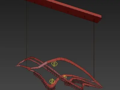 AURORA pendant hanging from ceiling 3D model