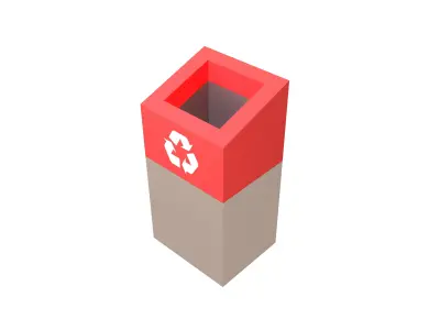 Modern Trash Can v2 004 Low-poly 3D model