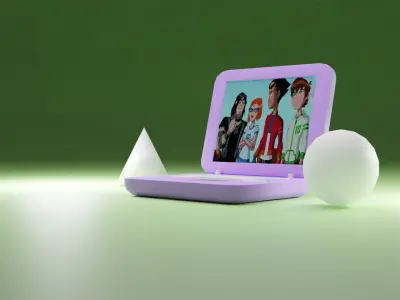 Low poly laptop Free low-poly 3D model