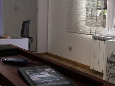 Room bedroom with walls and desk 3D model