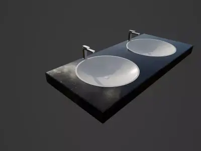  bathroom sink Low-poly 3D model