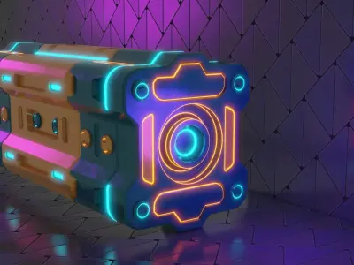 Sci-Fi box Low-poly 3D model 3