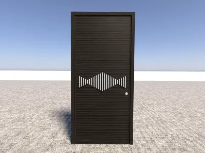 Wooden Door Soundwave Pattern Free 3D model