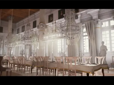 PalaceHall Low-poly 3D model
