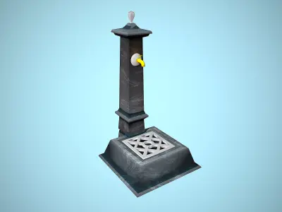 FOUNTAIN PARK CARTOON STYLIZED MID REALISTIC Low-poly 3D model
