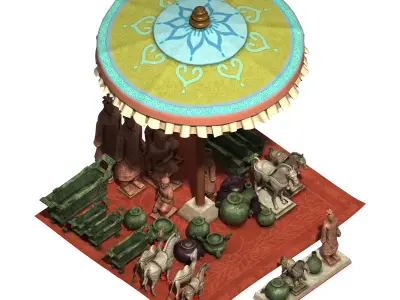 Accessories - Earthenware Pottery - Ceramic Stand 036 3D model