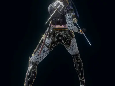 Kunoichi Samurai Low-poly 3D model