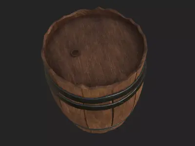 Realistic Viking Medieval Barrel - Game Ready PBR 3D Model Free low-poly 3D model