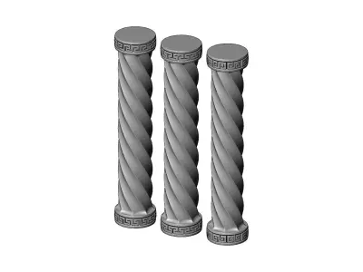 Twisted greek key model making miniature pillar columns 3D print model