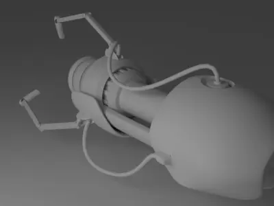 Sci-fi robotic gun Low-poly 3D model