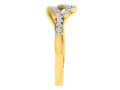 Light Weight Yellow Gold Diamond Ring  -EZ R-202 3D print model