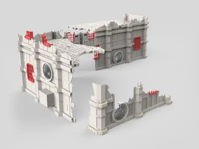 Battlezone Manufactorum  Sub cloister and Storage Fane 3D print model