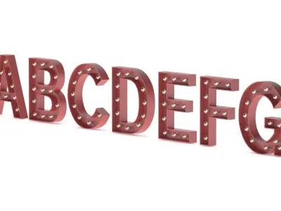 Alphabet Light Bulbs A-G 3D model