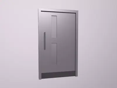 Door Game Ready Low Poly 3D Model metal Low-poly 3D model