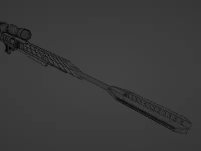 scifi SNlPER Low-poly 3D model