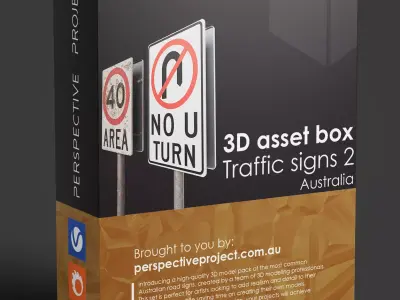 Traffic signs 2 Australia 3D model