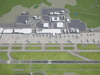 Gothenburg Airport Low-poly 3D model