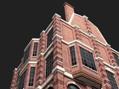 Victorian Brick Building Kit Low-poly 3D model